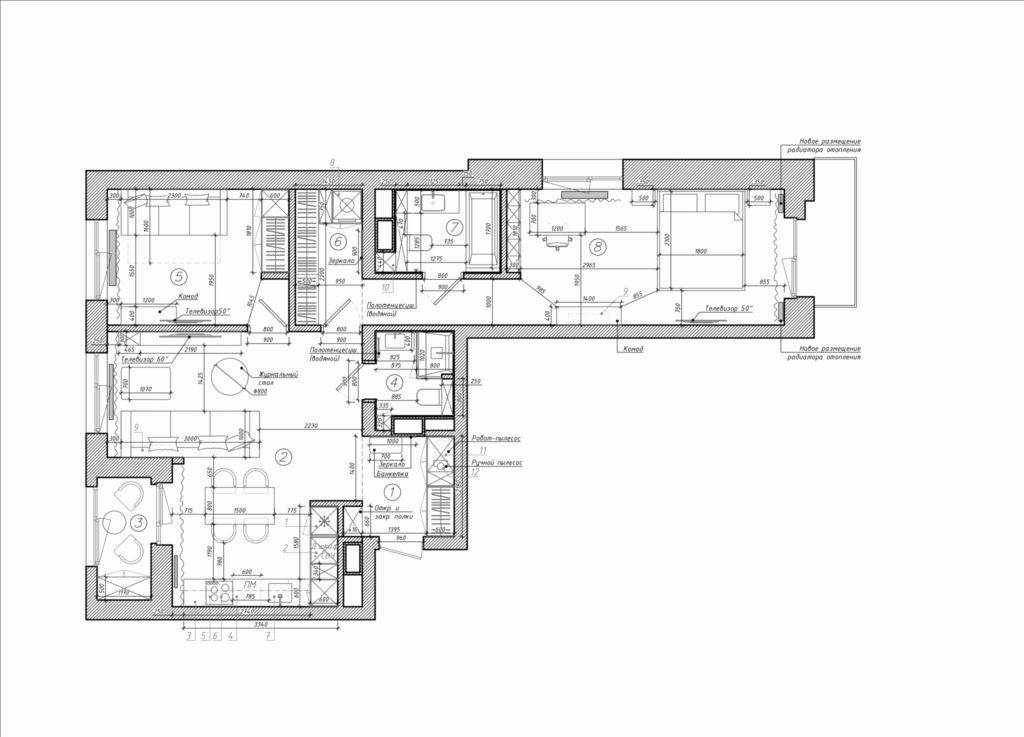 Ремонт 3-комнатной квартиры 78 м² под ключ в Воронеже